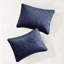 Couvre-lit 3 pièces en microfibre et rembourrage bleu marine, en médaillon, lavable à la machine, design transitionnel réversible à 100%, style-122455728-122455731