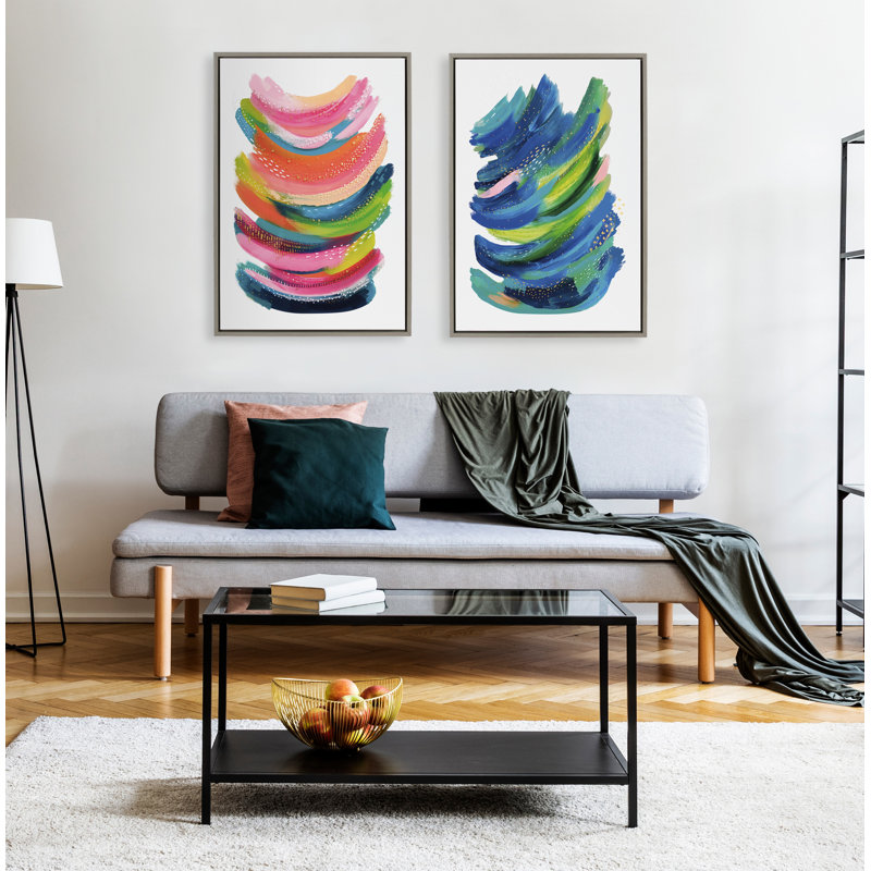 «Bright Abstract 2» par Jessi Raulet de Ettavee, reproduction d'art sur toile encadrée, Encadré gris, L 33 po x H 23 po