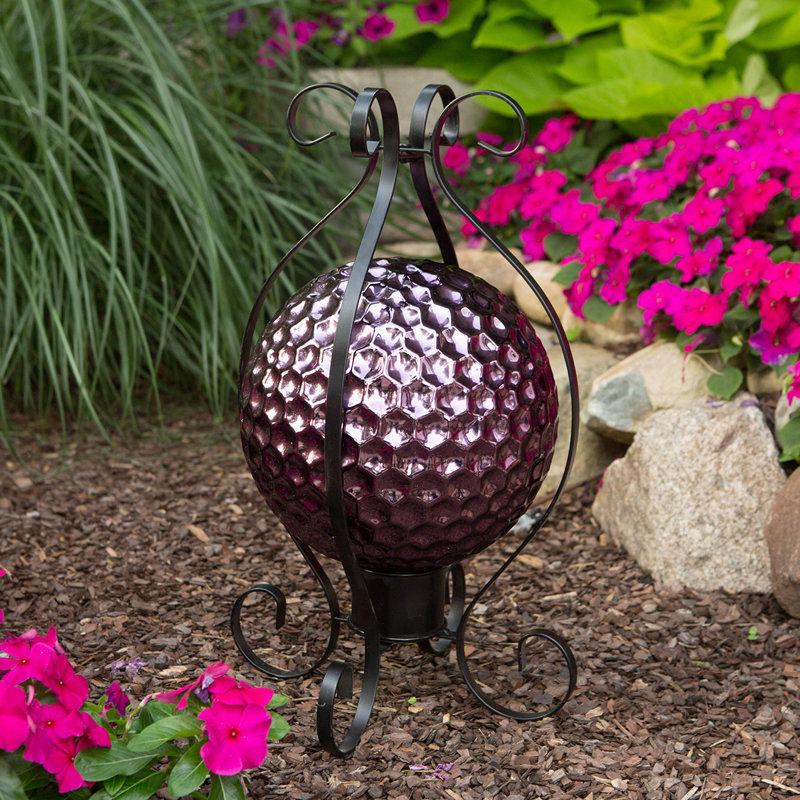 Weather Resistant Metal Abstract Gazing Ball Stand