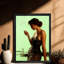 «Black Elegant Vintage Elegant femme smoking Art», impressions encadrées de style rétro-1701190967