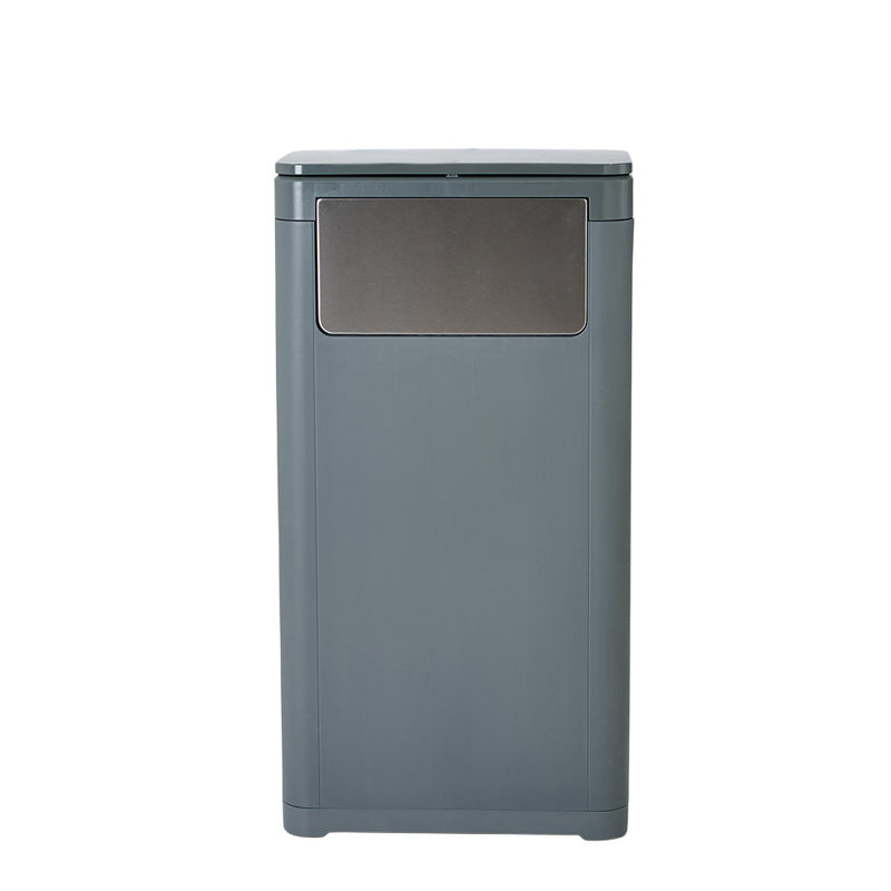 Plastic Touch Top Waste Bin, 32, Grey
