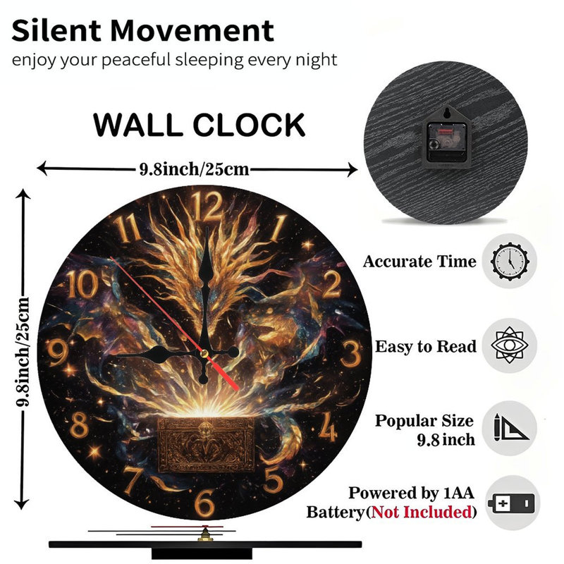 Coffre lumineux avec horloge et chiffres