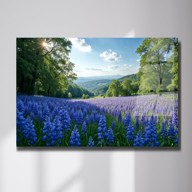 Art mural en verre trempé lavande, H 12 po x l 16 po