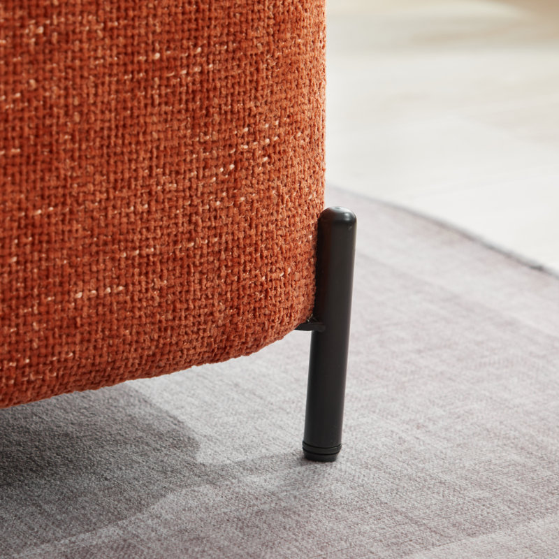 Bampton Upholstered Storage Ottoman, Orange Chenille
