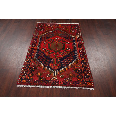 One-of-a-Kind 3'2" X 4'10" New Age Wool Area Rug in Red