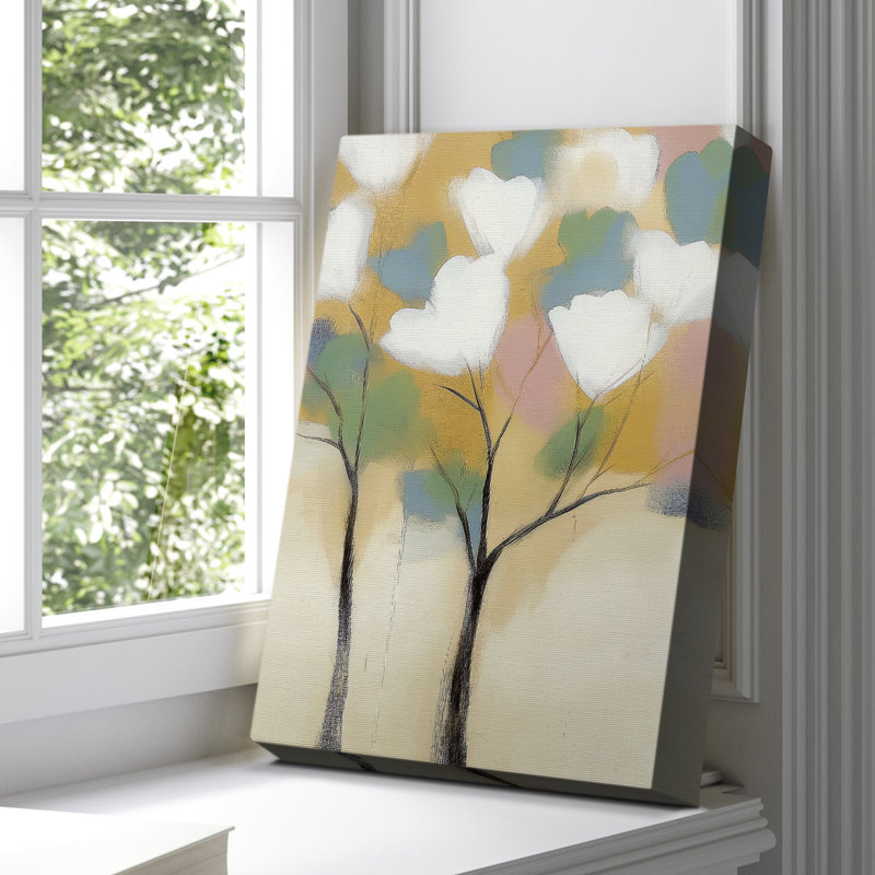 Toile tendue à motif floral CXCVI, H 36 po x l 24 po