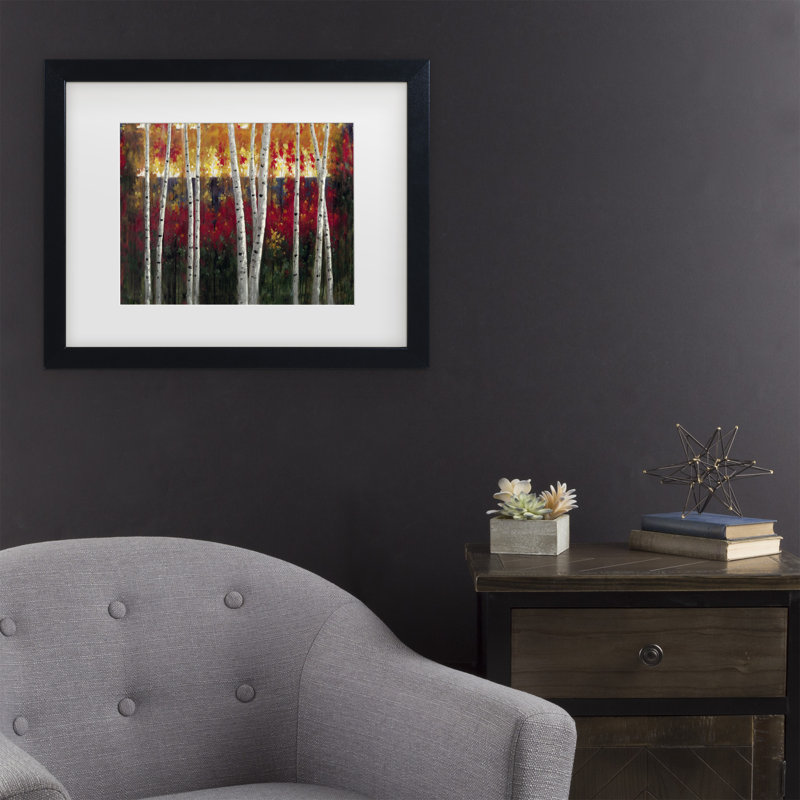 « automne », reproduction de peinture à l’acrylique sur toile, H 11 po x l 14 po x P 0,5 po, Cadre noir