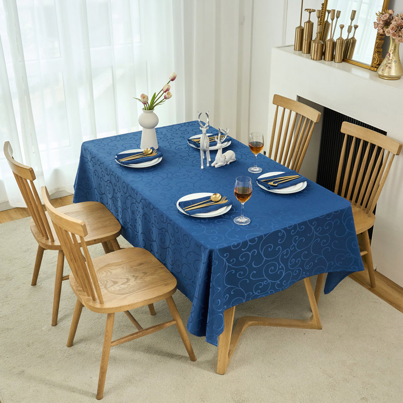 Nappe Daimian, 70" Rectangle, Bleu