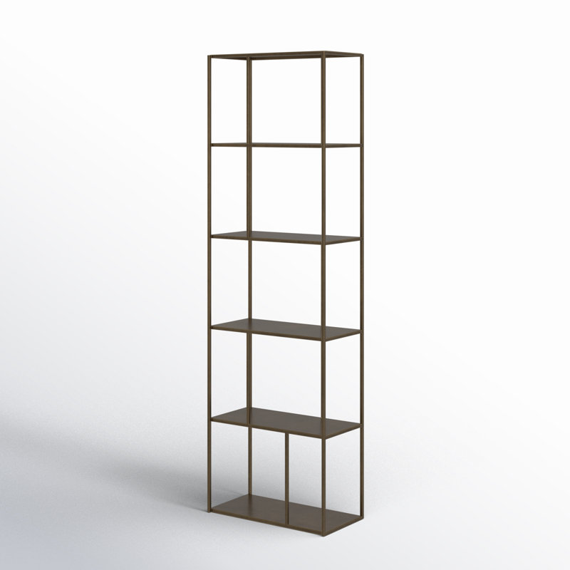 Mixt Etagere Bookcase, 77" H x 23.50" W x 12" D, Antique Brass