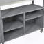 Îlot de cuisine pliable pour l'extérieur avec roulettes verrouillables, rangement et porte-serviettes pour la cuisson sur le patio, gris-1397328616