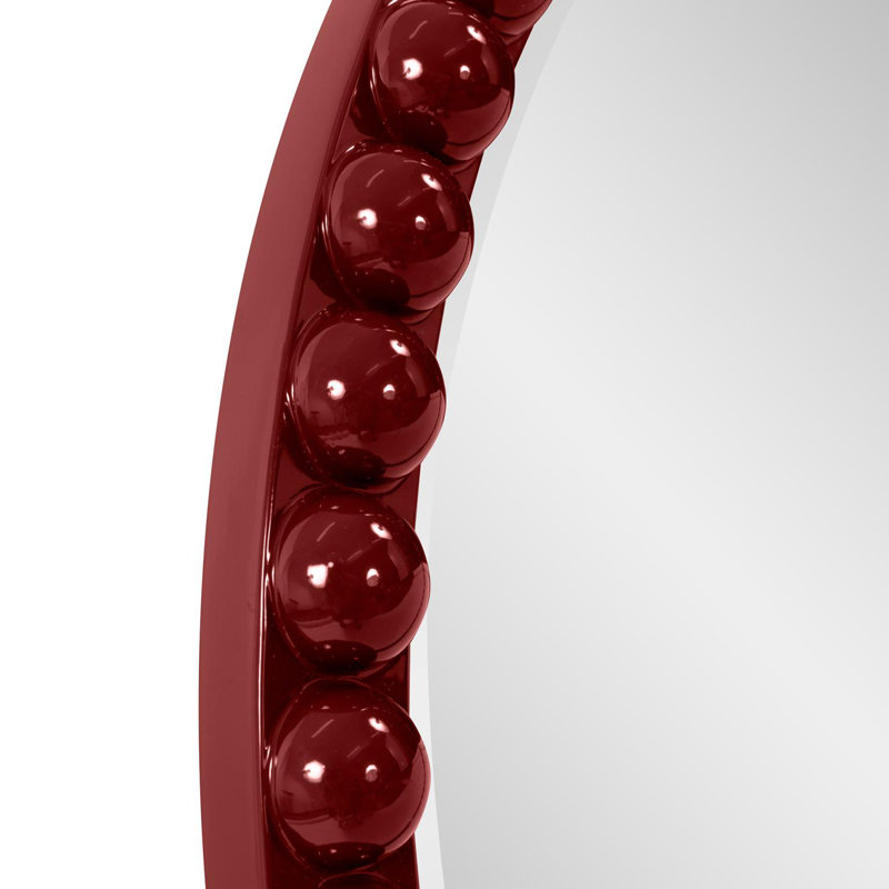 Darlene Round Mirror, Burgundy