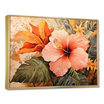 Hibiscus And Heliconia In Hawaii II - Hibiscus Wall Art Print