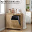 Armoire à linge double inclinable avec 2 paniers à linge cachés, armoire de rangement pour la salle de bain, la cuisine et le salon, naturel