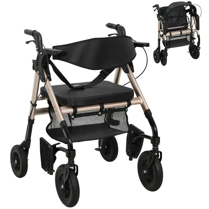 103cm H x 69cm W Rollator Walker, Black