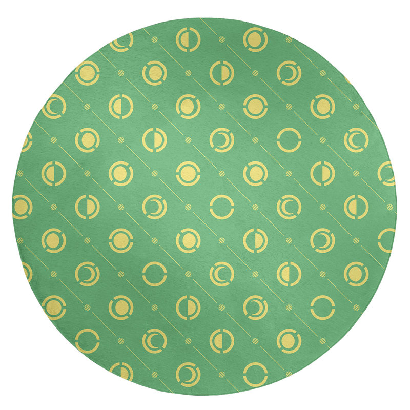 Tapis vert/jaune lune phases, Rond 5 pi
