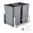 Pull-Out Trash Can, 35 QT x2 Double Under Mount Kitchen Waste Container, Heavy-Duty Garbage Recycling Bin with Door Kit and Soft Close Slide, Sink, Under Counter (Grey), Designed for Kitchen Cabinet-117497780