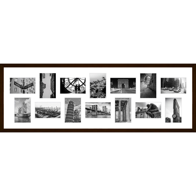 Lachyna Wood Picture Frame with Mat, Dark Brown