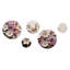 Fleurs de pavot blanches et mauves - ensemble d'art mural abstrait floral rond de 5