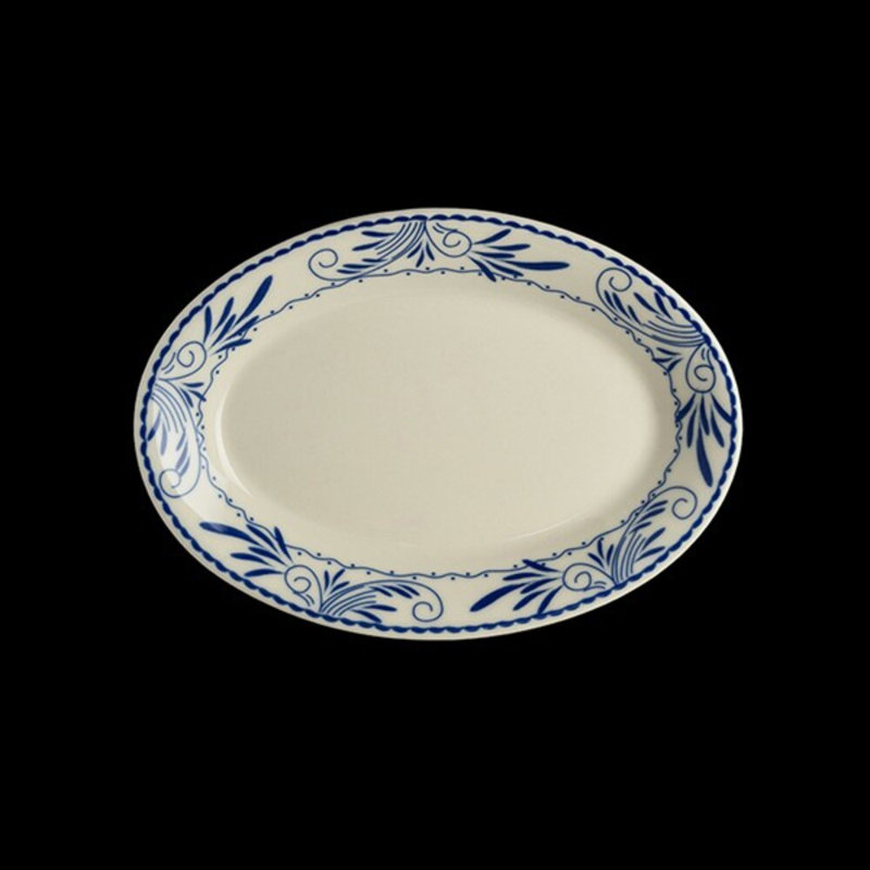 Oval Platter Rolled Edge Blue Mex