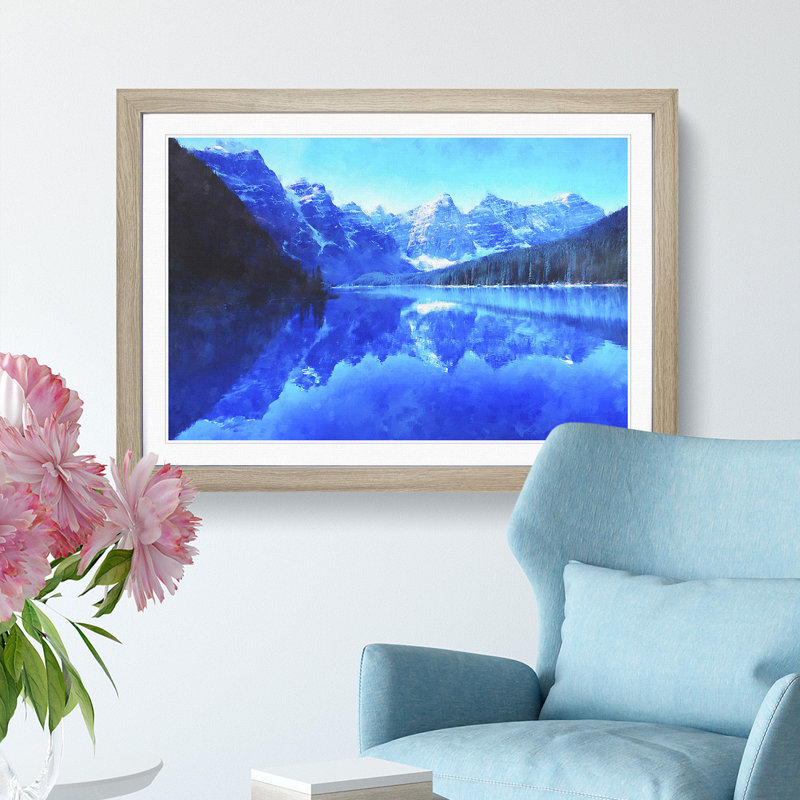 Moraine Lake in Banff Canada - Framed Print, 45cm H x 63cm W x 2cm D, Oak Framed