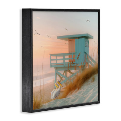 «Coastal Charm Beach Hut», estampe numérique par Steve Hunziker