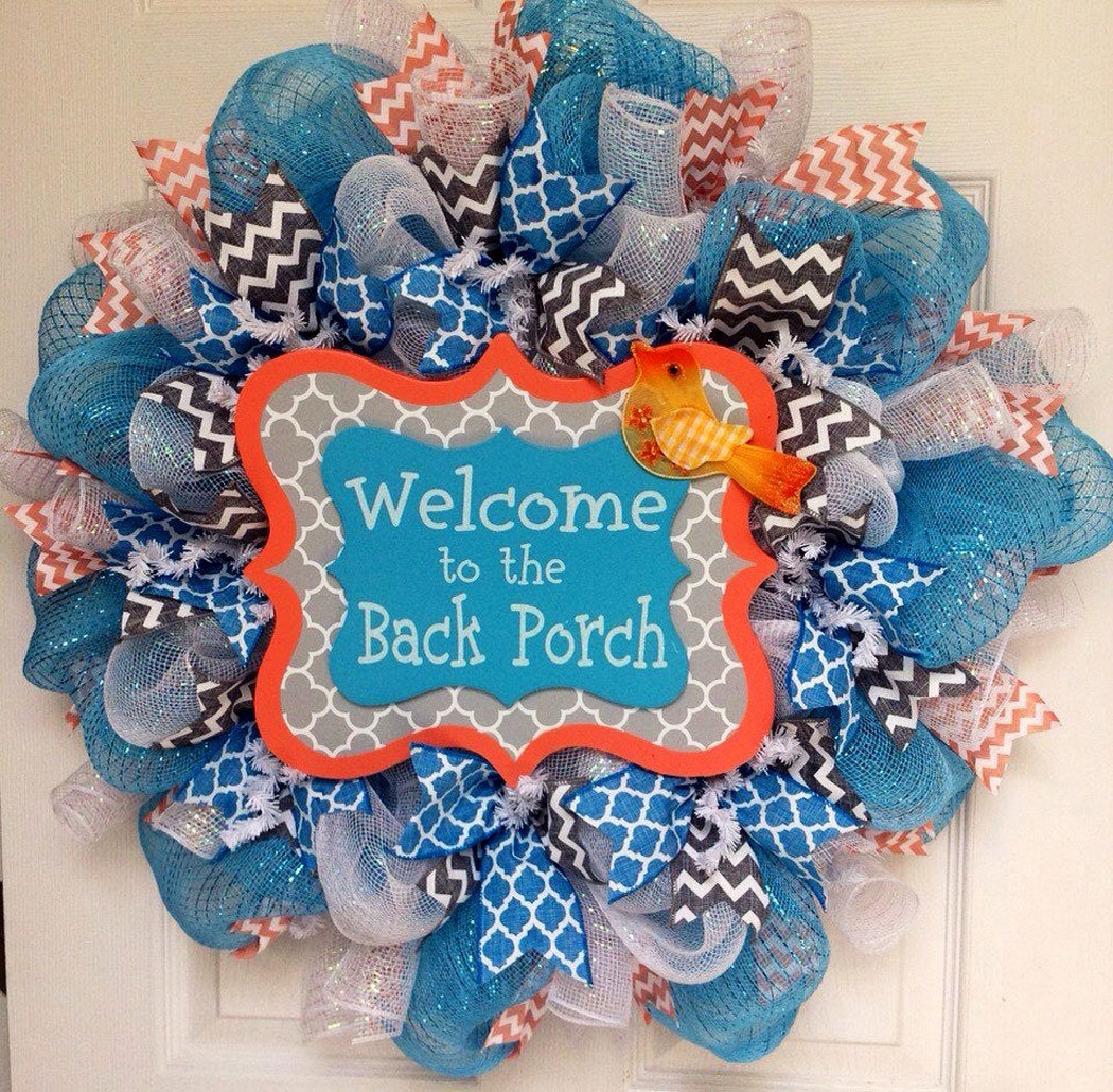 Spring Wreath Welcome to the Back Porch The Party Aisle™