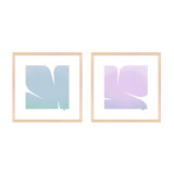 Purple & Blue Clouds. Set Of 2 Painting by Lee Lessem