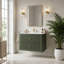 Meuble-lavabo flottant mural de 30 po avec lavabo en acrylique intégré, tiroirs à queue d'aronde à fermeture en douceur et options à deux poignées en vert antique-1984715432
