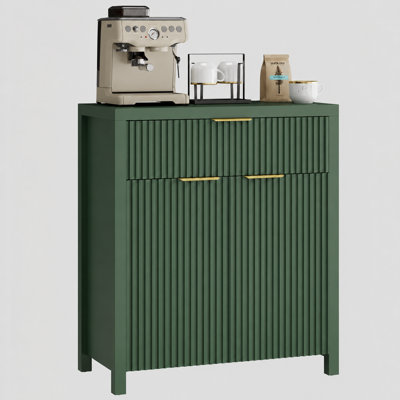 Buffet moderne avec grand tiroir, buffet de rangement avec tablette réglable, armoire d'entrée avec design ondulé, rangement parfait pour la salle à manger, la cuisine et le vestibule
