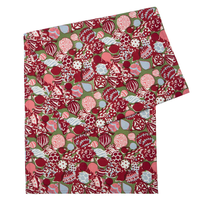 Chemin de table Leston - Rectangulaire, 72 po x 16 po, Rouge / vert