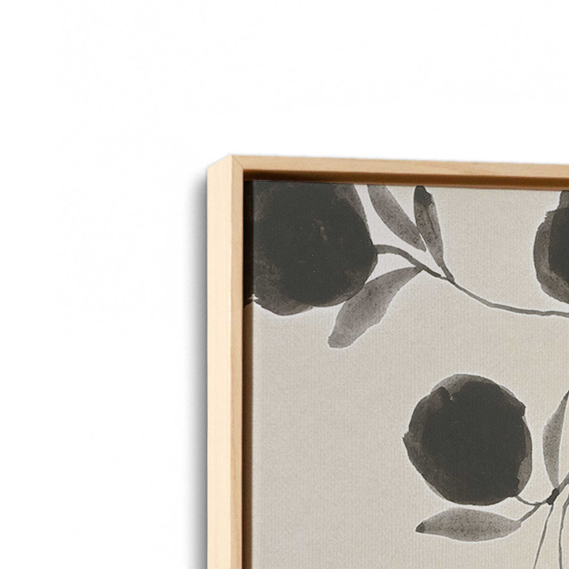 Black Ink Botanicals Set of 2, 19" H x 26" W, American Maple Floater Framed
