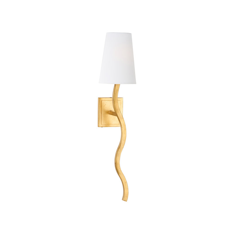 Sway 1 - Light Armed Sconce, Off White, Antique Gold