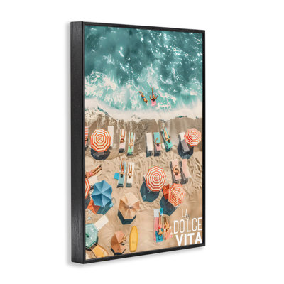 La Dolce Vita Aerial Beach Framed Giclee, design by LSR Design Studio