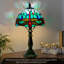 Lampe de table libellule de style Tiffany avec ampoule E12 - abat-jour en vitrail pur fait à la main de 8 po, base lourde et stable, décor facile à assembler pour la chambre à coucher, le salon, le bureau et le bureau
