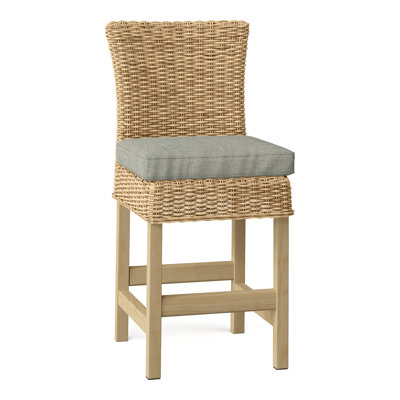 Sag Harbor 28" Patio Bar Stool with Cushion (Set of 2)