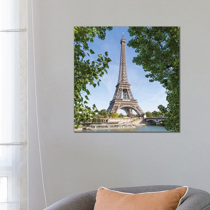 Paris Seine Riverside by Melanie Viola - Wrapped Canvas Gallery-Wrapped Canvas Giclée, 30.48 cm H x 30.48 cm W