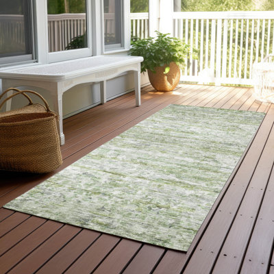 Machine Washable Indoor/Outdoor Cicel ACN1127 Aloe Rug