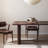 Nut-brown Rectangular Solid Wood Dining Table-1411815414
