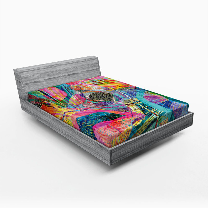 Microfiber Abstract Fitted Sheet, Queen Fitted Sheet