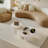 Cream fabric sofa special-shaped creative net