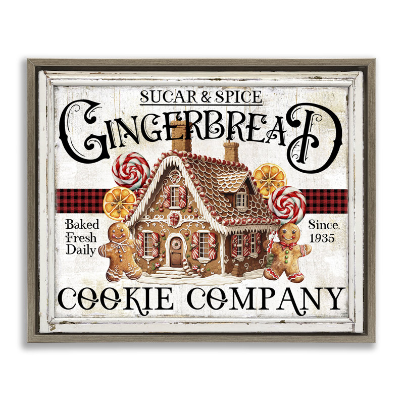Art mural sur toile Gingerbread, Cadre flottant orme Montalcino, H 25 po x l 31 po