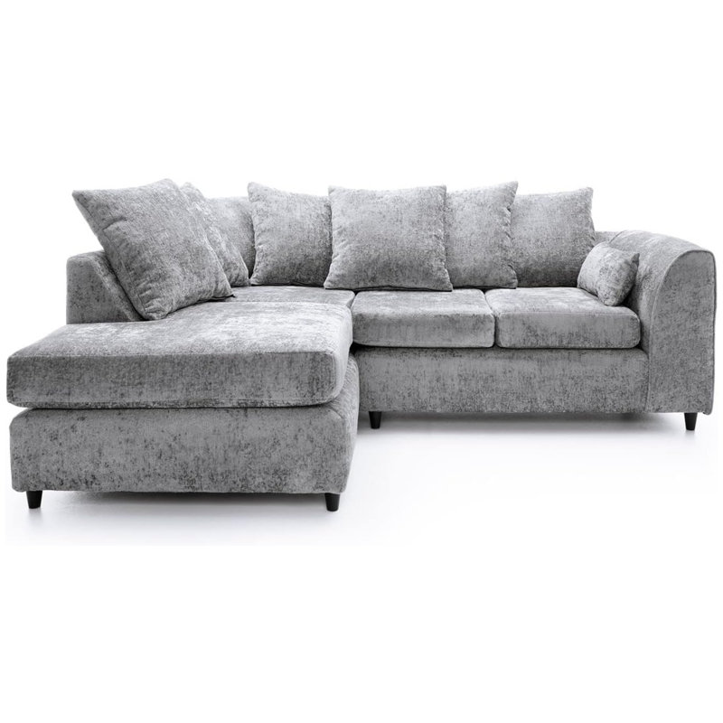 4 Seater Corner Sofa , Left Hand Facing, Silver