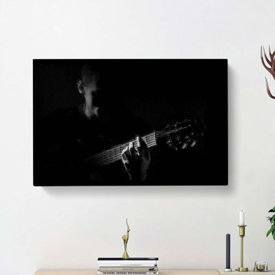 Guitarist in the Shadows - Wrapped Canvas