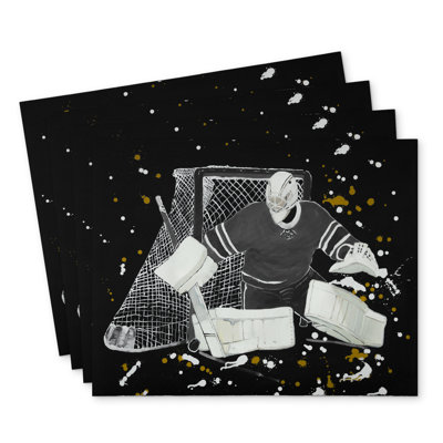 Goalkeeper Hockey Polyester Placemats Set of 4 - Home Decor