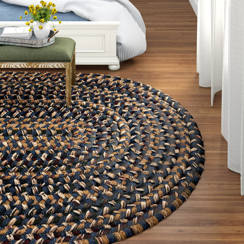 Tapis bleu tressé Entwistle, Ovale 5 pi x 8 pi