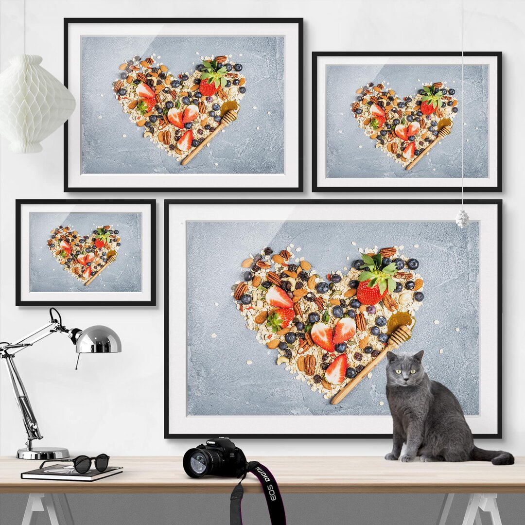 Gerahmtes Poster Muesli Heart