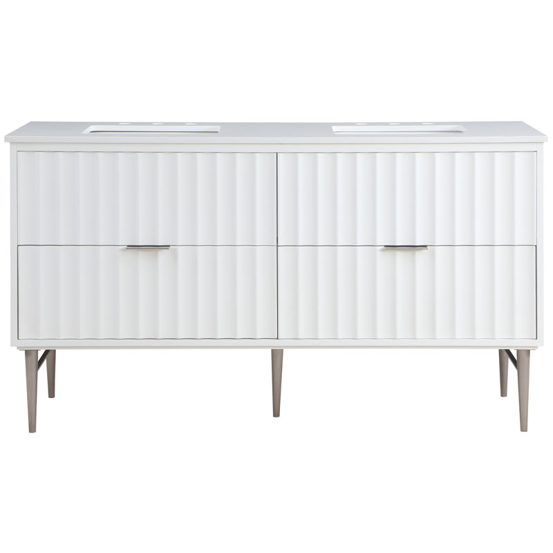 Meuble-lavabo de 60 po Miha, Chrome