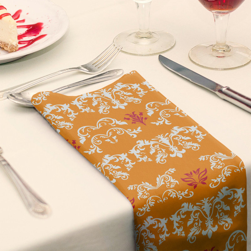 Serviette Tampa Bay, Blanc / orange / rouge, polyester, l 10 po x L 10 po