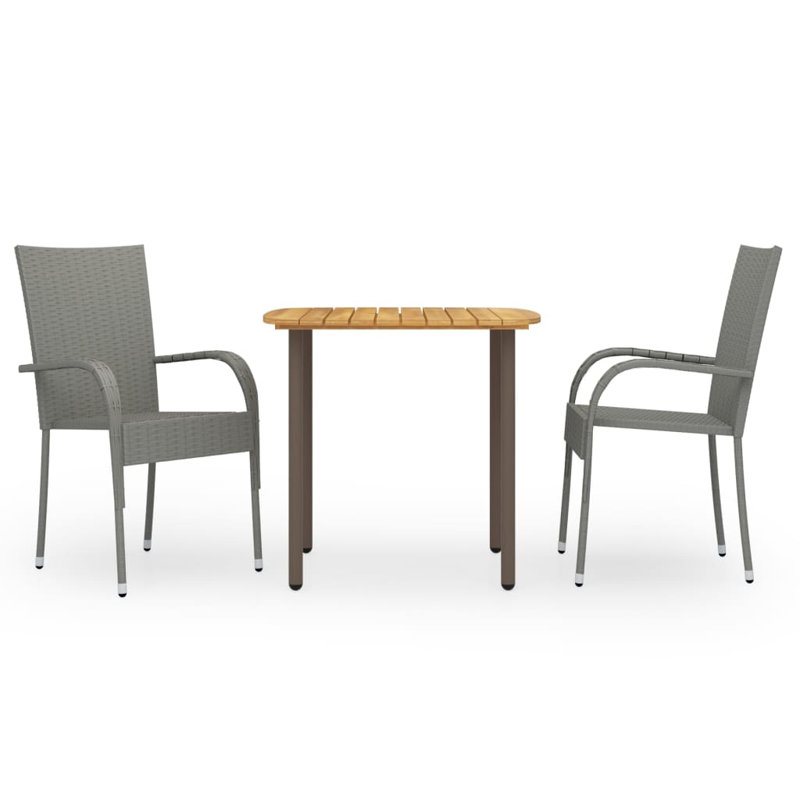 Rigby 2 - Person Acacia Patio Dining Set with Square Table, Grey