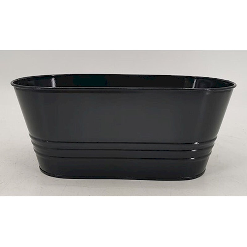 Cache-pot en métal Mcmaster, H 4,25 po x l 9,75 po x P 5,13 po, Noir